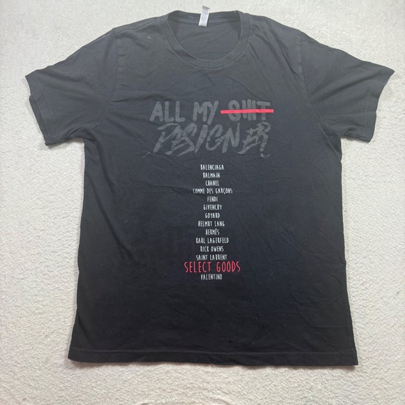 Bella Canvas Other - Bella Canvas All‎ My Designer Graphic T-Shirt Mens Large Black Good Streetwear
